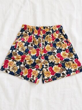 Dockers Floral Print Women’s Shorts in Red, Navy, and Gold